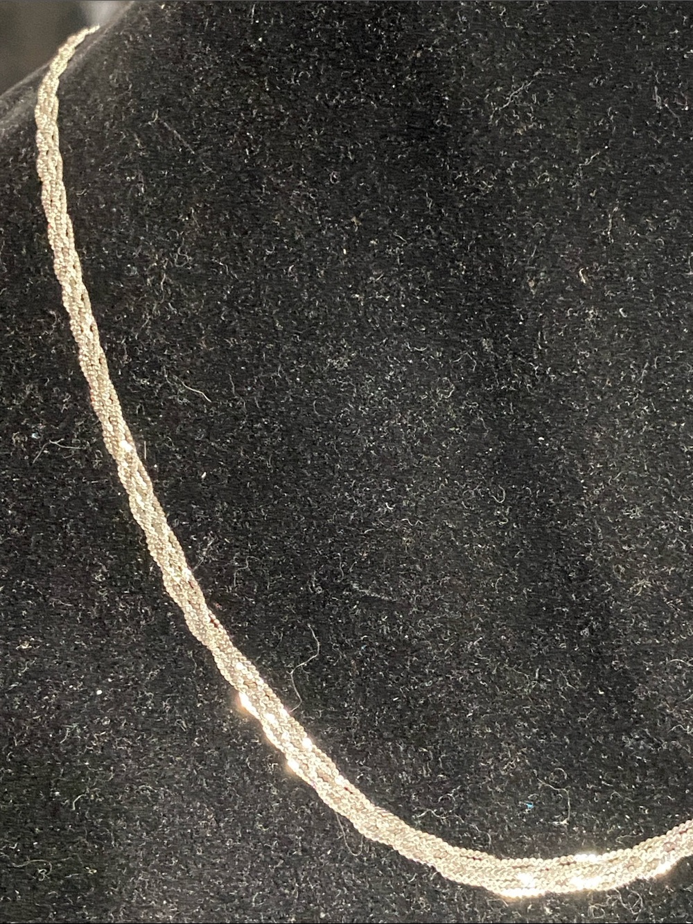 925 silver Italy stamped multi strand braided necklace 20”